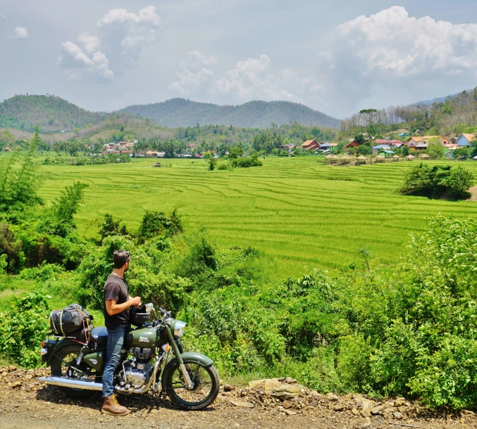 Road-trip à moto sur les bords du Mékong